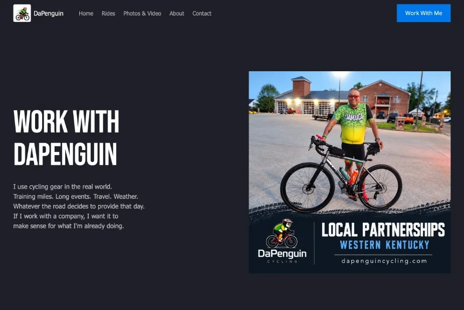 DaPenguin Cycling partnerships page